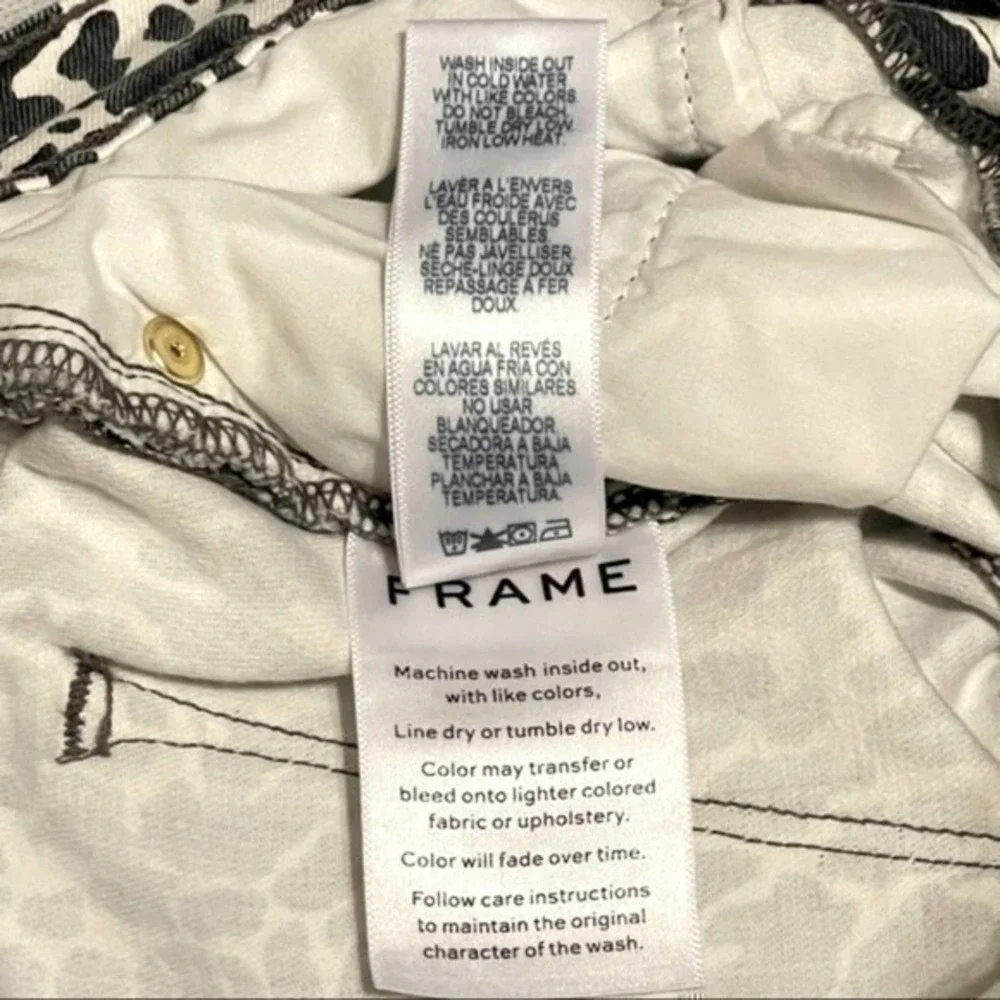 Frame Jeans Le High Skinny Abstract Animal Print Noir Multi Size 26 Y2K Work NEW